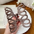 thumbnail image 4 of Frosted Hollow Hair Claw Bow Hair Clip Crab Elegant Hairpin Women Barrette Solid Headband Simple Korean Fashion Hair Accessories, 4 of 10