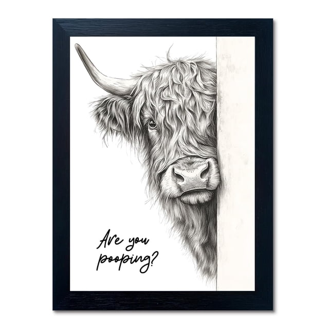 Arte de pared para baño, vaca Highland, lienzo 20x25 cm