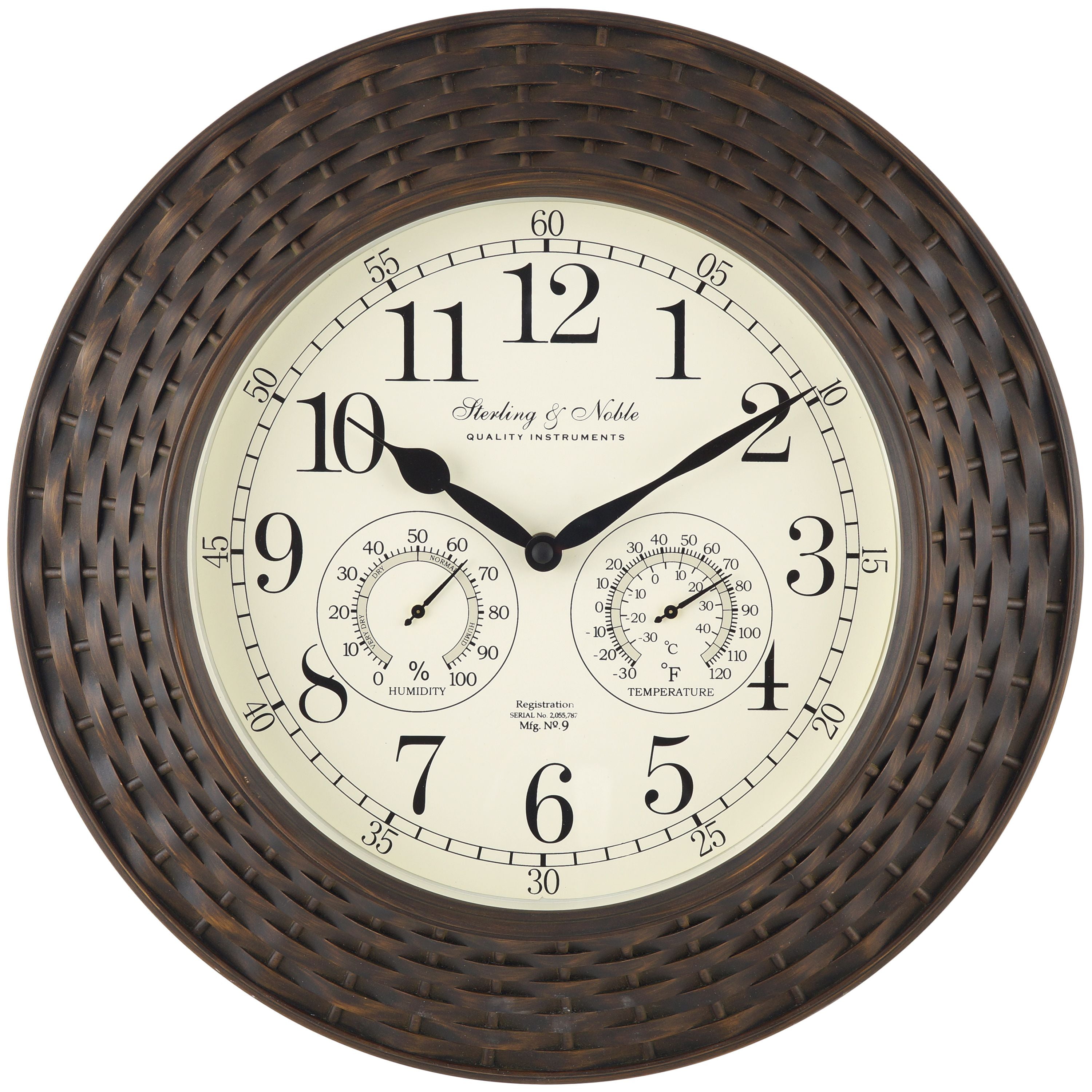 Better Homes & Gardens Indoor/Outdoor Woven Clock, Espresso Finish