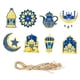 thumbnail image 4 of 2 X 8 Piezas De Adornos Colgantes Eid, Colgante De Ramadán Para Dormitorio, Puerta De Casa, Azul Y Dorado, 4 of 8