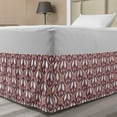 thumbnail image 1 of Hippie Bed Skirt, Pastel Floral Peace Symbol Garland Shapes of Flower Petals Shabby Boho Art, Elastic Bedskirt Dust Ruffle Wrap Around for Bedding Decor, 4 Sizes, Maroon Peach Coral, by Ambesonne, 1 of 2