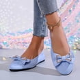 thumbnail image 4 of KIJBLAE Women's Vintage Bow Knot Low Cut Flats, Solid Slip On Lazy Daily Comfortable Casual Moccasins Light Blue 36, 4 of 9