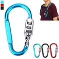 thumbnail image 4 of 3 Pack Combination Lock Carabiner 3 Dial Digit Luggage Travel Baggage Backpack, 4 of 6