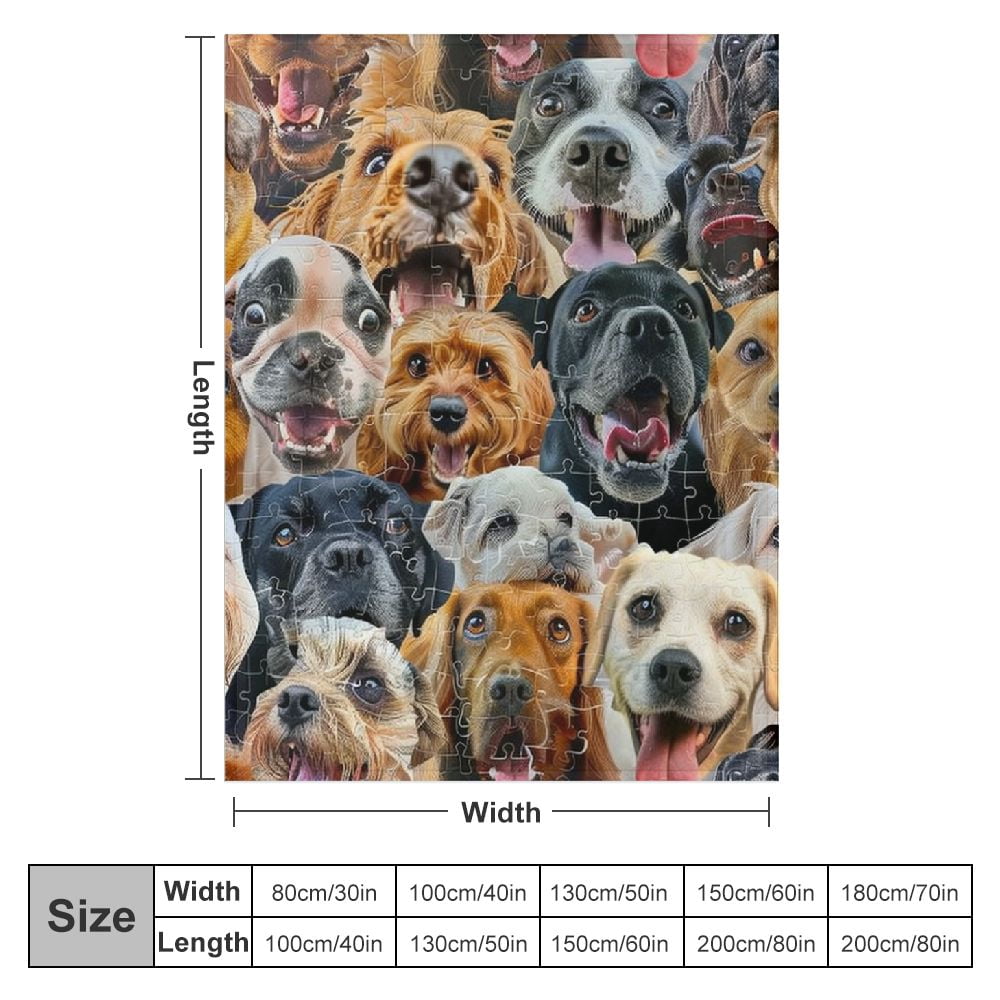 Qinduosi  Dog Blanket for Kids Adults, Cute Pomeranian Puppy Animal Pattern Fleece Blanket,Dandie Dinmant Terrier Blanket Sherpa Throw Print Flannel Fleece(King,  Inches)