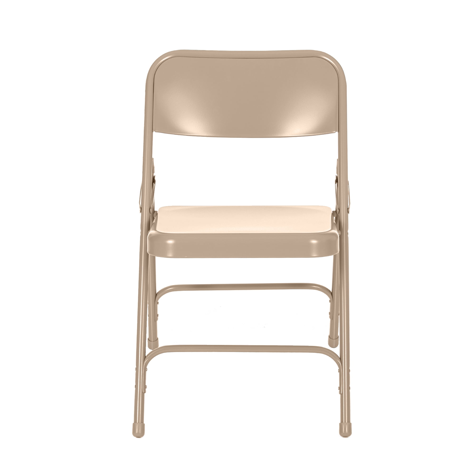 Hampden Furnishings Bernadine Collection Steel Double Hinge Folding Chair, Beige, 4 Pack