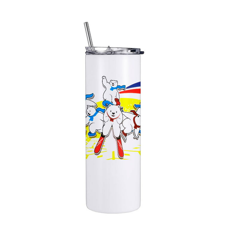 HPN SubliCraft 20 oz. Straw Top Stainless Steel Sublimation Water Bottle -  48 per Case