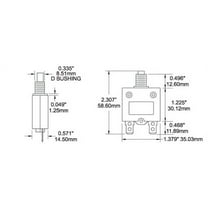 Blue Sea Systems 2130 Circuit Breaker, Push Button, 5a