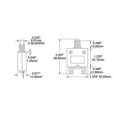 Blue Sea Systems 2130 Circuit Breaker, Push Button, 5a
