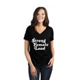 thumbnail image 2 of Strong Female Lead Women's Fashion Relaxed V-Neck T-Shirt Tee Heather Black Large, 2 of 5