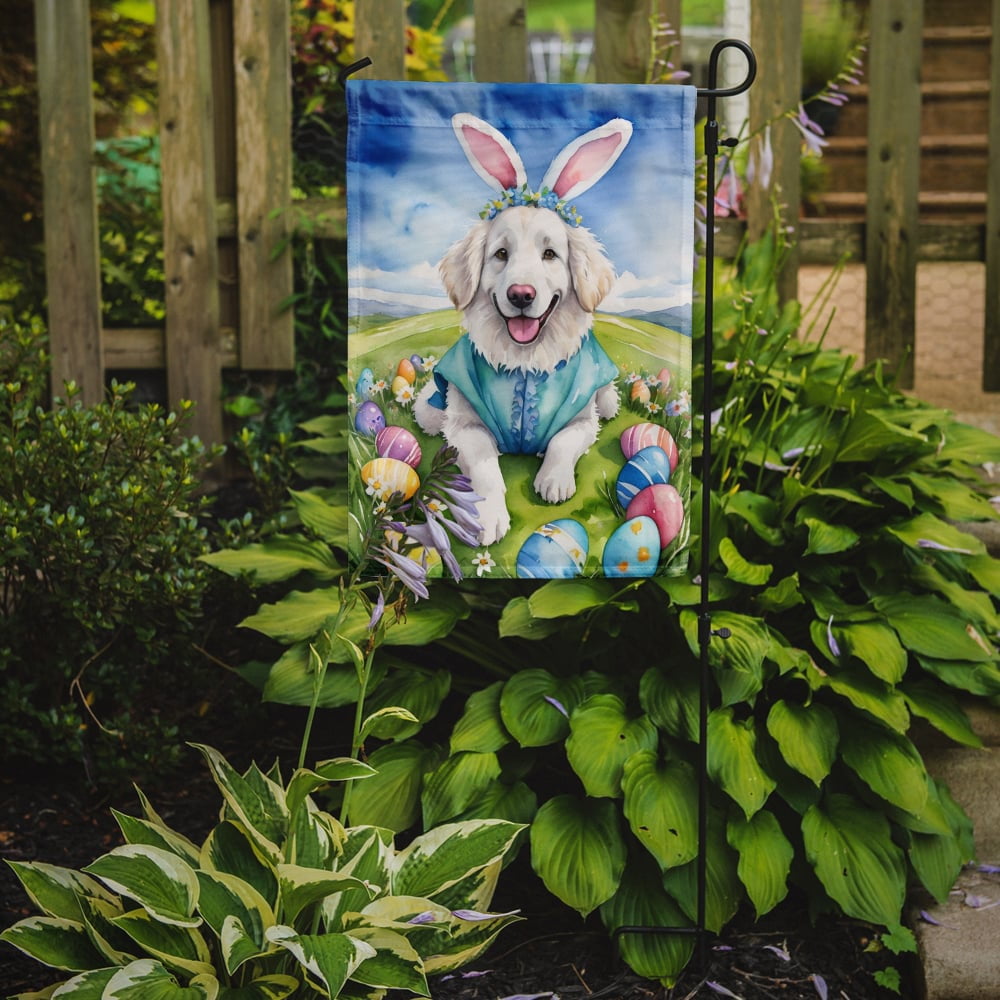 Kuvasz Easter Egg Hunt Garden Flag 11.25 in x 15.5 in