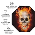 thumbnail image 3 of Honeii Satanic Skull print Leather Coaster Set of 4, ideal for safeguarding your furniture from drinks spills and effortless cleanup-Octagon, 3 of 6