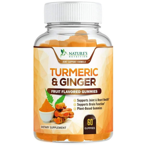 Nature's Nutrition Turmeric Curcumin Gummies with Ginger, 60 Gummies