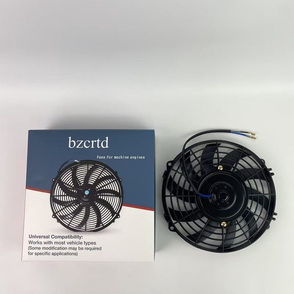 bzcrtd Fans for machine engines,16" Electric Radiator Cooling Fan Wide S-Curved 10 Blades Thermostat Kit 3000 CFM Reversible Push or Pull with Mounting Kit
