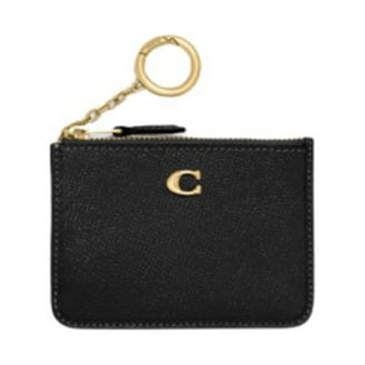 COACH Mini Skinny ID Case, Corner Zip Keychain, Card Coin Canvas