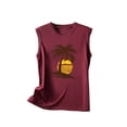 thumbnail image 4 of Jewelreauty Women Casual High Neck Tank Tops Summer Sleeveless Graphic Tunic Tee Workout Gym Blouses (2XL, Wine), 4 of 5