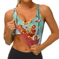 thumbnail image 3 of Sigee Floating Colorful Cereal for Womens' Sports Vest with Performance Stretch and Quick Dry Fabric, High Elasticity Running Bra Workout Crop Tank Tops-X-Large, 3 of 8