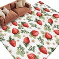 thumbnail image 6 of Red Strawberry Area Rug 5x7 Washable Rug Non Slip Summer Fruits Farmhouse Leaves Floral Rustic Large Area Rug Soft Stainresistant Indoor Floor Carpet for Living Room Bedroom Home Office Dining Room, 6 of 8