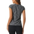 thumbnail image 3 of INSPIRAR CHIC Blusas de Mujer de Tweed con Patrón Moteado, Manga Corta, Casual, Verano, Talla XL, Negra, 3 of 6