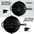 thumbnail image 3 of Cuisinel Cast Iron Skillet Set of 2 Kitchen Cookware Pre-Seasoned 10” and 12", 3 of 9