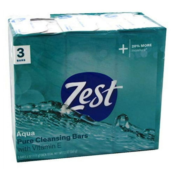 (3 Pack) Zest Aqua 4 oz. 3 Bar ct :: 9 Bars Total