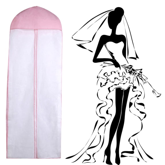 LUDLZ Breathable Garment Bag for Women's Dresses, Non-woven Fabric, White