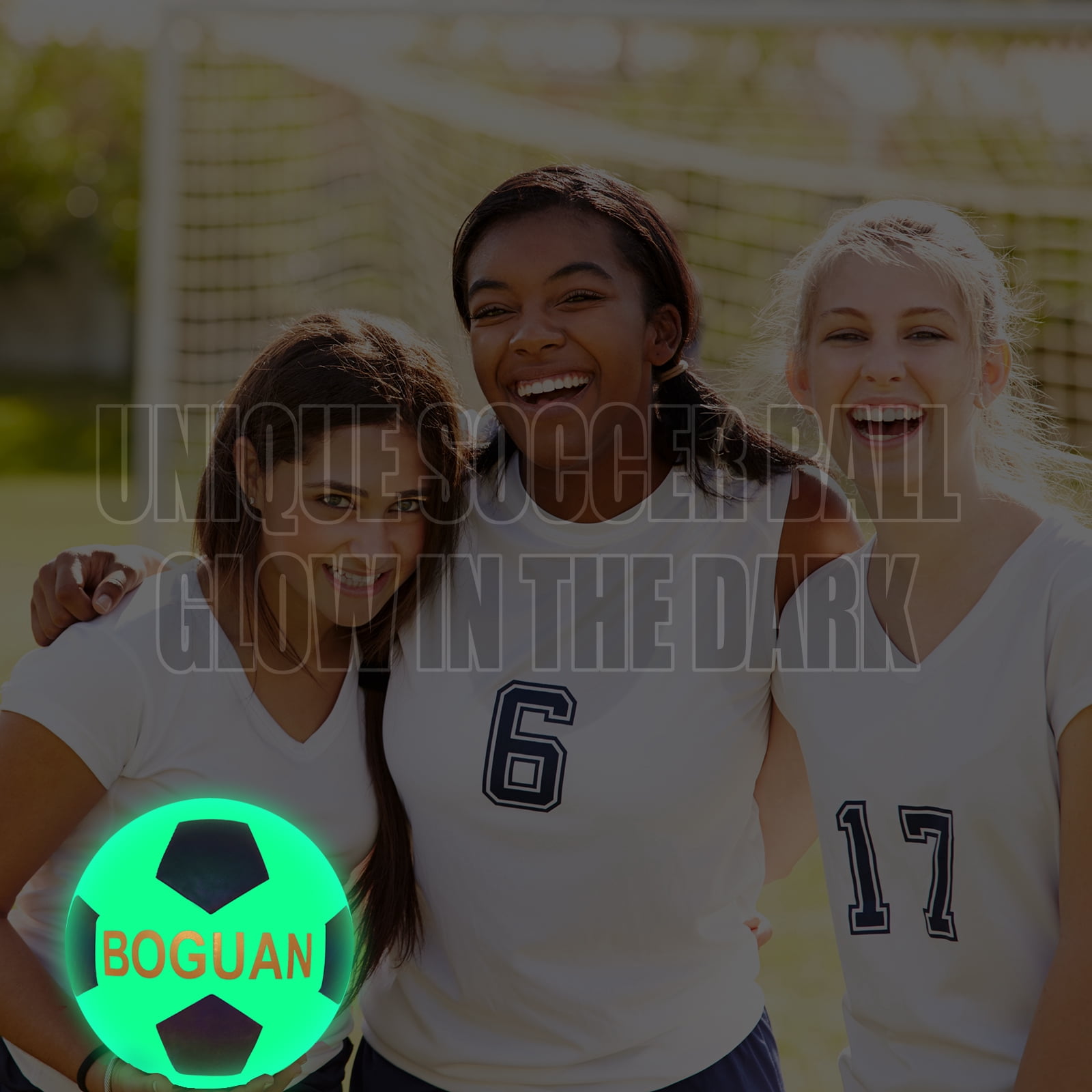 Glow in The Dark Soccer Ball Size 5 -Extra Pump and Needles - Holographic Reflective Balls Perfect Gift Choice for Men,Women,Adults,Teen Boy and Gilrs-Indoor/Outdoor Training
