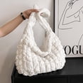 thumbnail image 4 of Bubble Hobo Bags for Women Quilted Tote Bag for Women Puffer Bag Quilted Bag Lightweight Puffy Tote Bag Quilted Padding Shoulder Bag,white, 4 of 5