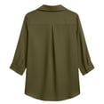 thumbnail image 5 of Ruimatai Women's Casual Linen Blouses 3/4 Sleeve V Neck Turn Down Collar Tunic Tops for Summer Daily Wear, 5 of 5