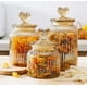 thumbnail image 1 of Tarro de cristal con tapa de amor, color ámbar, para almacenar y sellar, para frutos secos, granos de café, cáscara de naranja, hojas de té, 1 of 5