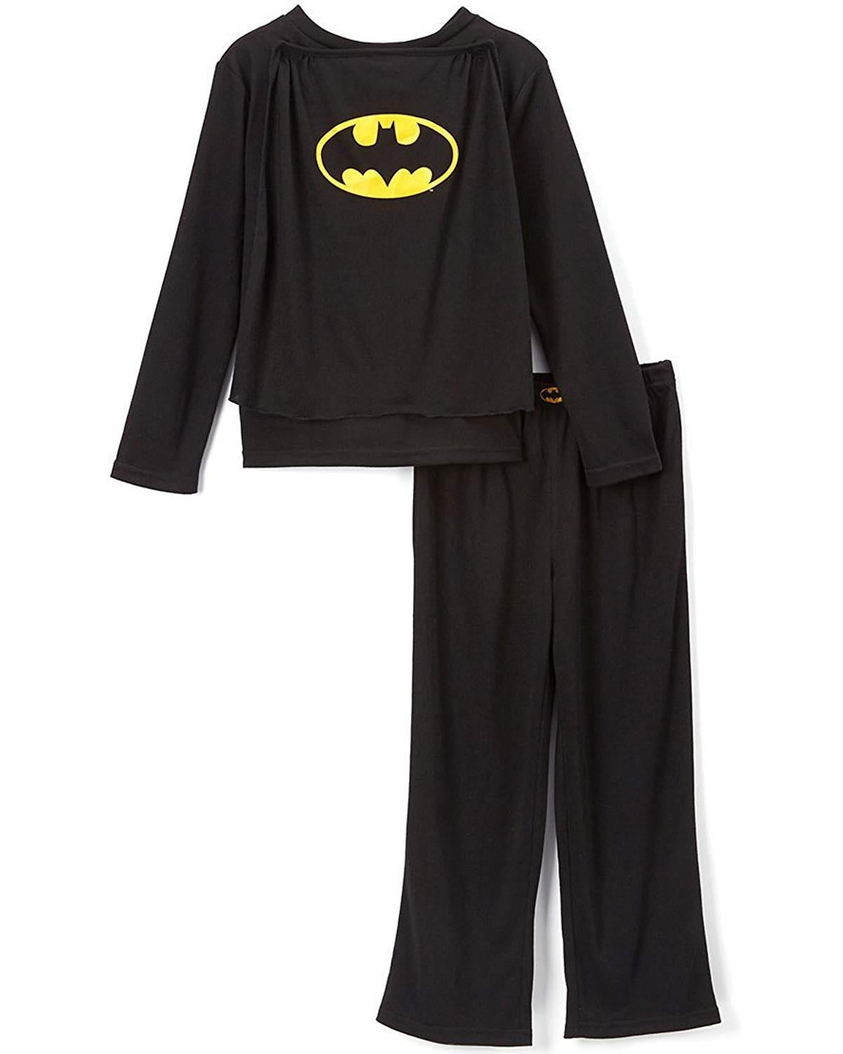 Batman Batman Boys Long Sleeve Pajamas With Cape Toddler Sizes 2t 4t Black Size 3t Walmart Com Walmart Com