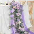 thumbnail image 4 of Kumdkd 6FT Wedding Flower Rattan Garland - Artificial Eucalyptus and Rose Vine for Table Runner, Chair Back, Arch Decoration, Plastic Greenery with Multicolor Flowers, 180cm Long, 4 of 6