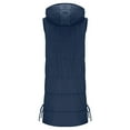 thumbnail image 5 of CHUMUD Long Womens Puffer Vest Winter Sleeveless Puffy Jacket with Hood Warm Quilted Vest 2025 Zip Up Padded Outerwear, 5 of 5