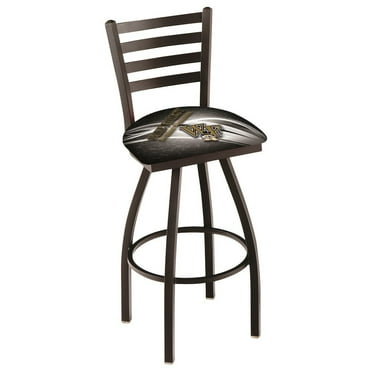 L014 - 30" Black Wrinkle Wake Forest Swivel Bar Stool with Ladder Style Back by Holland Bar Stool Co.