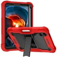 thumbnail image 2 of ELEHOLD for iPad 10.9 Inch 2022 Release iPad Rugged Case, Heavy Duty Shockproof 3-Layer Multi-Functional Hard Plastic＋PC Inner＋Soft Silicone Frame Case with Built-in Kicsktand Pen Holder,Red, 2 of 8