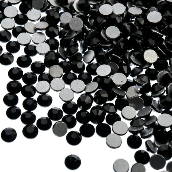 Crystal Lane DIY 2880pcs SS12 (3mm) Jet | Glass Round Flat Back Rhinestones