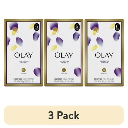 (3 pack) Olay Moisture Outlast Age Defying Beauty Bar with Vitamin B3 Complex 3.75 oz, 6 count