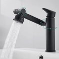 thumbnail image 4 of Qyaukm Single Hole Bathroom Faucet, Modern Single Handle Brass Vessel Sink Faucet With 360° Swivel Spout for Bathroom Vanity, Hot and Cold Water Mixer Tap, Oil Rubbed Bronze, 1 Faucet, 1 Hose, 4 of 8
