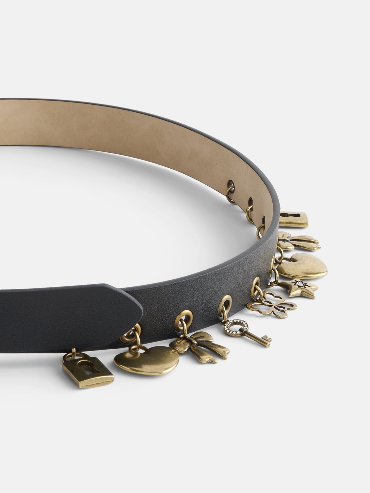 No Boundaries Women's Charms Belt, Black, Sizes S/M-3XL