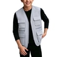 thumbnail image 2 of ATOGUTA Cargo Vest Kids Unisex Zip Up Sleeveless Hiking Jacket Lightweight Outerwear with Multi-pocket Size 5T-13, 2 of 6