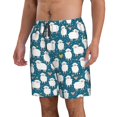thumbnail image 2 of KLL Cute Sheep And Hearts Men's Casual Summer Beach Shorts Hawaiian Shorts with Pockets-X-Large, 2 of 5