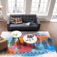 thumbnail image 4 of Area Rugs 4x6 Ft Geometric Symbols Retro Medieval Colorful Graffiti Feathers Non-Slip Washable Rug Indoor Rug Floor Mats Non Shedding Carpet for Living Room Bedroom Dining Room Home Decor, 4 of 8