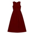 thumbnail image 6 of ClodeEU Women's Round Neck Sleeveless Maxi Dress,Casual A Line Flowy Dress Red,Women's Plus S, 6 of 6