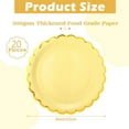 thumbnail image 2 of Tutuviw 20 Pcs 9" Scalloped Paper Plates with Gold Border, Disposable Plates Decorative Scalloped Plates, Dinnerware Mint Gold Rim, Cake Dessert Paper Plates for Party Supplies (Yellow), 2 of 8