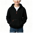 thumbnail image 2 of Splozh Hoodies for Boys Cute Fleece Warm Soft Boys Fashion Long Sleeve Pullover Tops Fall Winter Clothes,Black,11-12 Years, 2 of 9