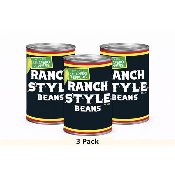 (3-Pack) Ranch Style Beans With Sliced Jalapeno Peppers, Canned Beans, 15 oz.