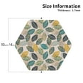 thumbnail image 3 of Pofeuu Vintage Leaves Print Leather Coasters Set of 6, Round Cups Mugs Mat Pad for Home Kitchen Heat Resistant Drink Coasters,Hexagon, 3 of 7