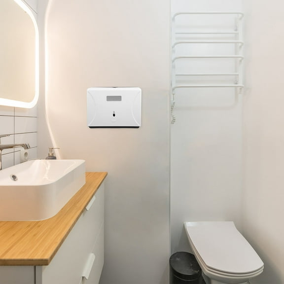 FRCOLOR Wall Mounted Paper Towel Dispenser Commercial Paper Towel Dispenser Wall Mount Hand Towel Dispenser For Hotel Bathroom Kitchen Decor White