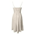 thumbnail image 6 of FINALGANG Women's Solid Color Spaghetti Strap Midi Dress Sweetheart Neck Flared Skirt Regular Fit Dress Summer Casual Daily Date Dress, 6 of 8
