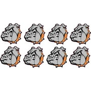 [8x] 1in x 1in Orange Collared Bulldog Mascot Stickers