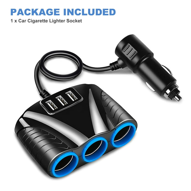 EEEkit 3 Way Car Cigarette Lighter Socket Power Adapter Multi Splitter Outlet Plug with USB Charging Port, Computers, Computers, Computers